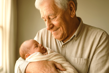 Grandpa Looking Down at His Grand